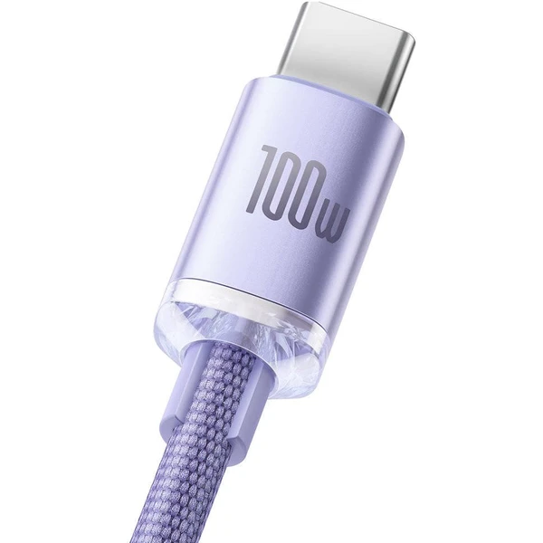 Baseus CAJY000405 Crystal Shine Series Dátový Kábel USB - USB-C 100W 1,2m Purple - Káble - Obrázok BPRL100501