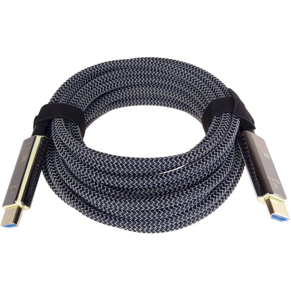 PremiumCord HDMI 2.1/HDMI 2.1 optický kábel s ethernetom 8K 50m čierny/biely - Káble a redukcie - Obrázok BQHF000K01