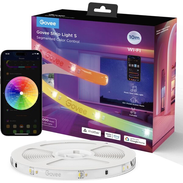E-shop Govee WiFi RGBICW Smart PRE LED pásik 10m MATTER - extra odolný