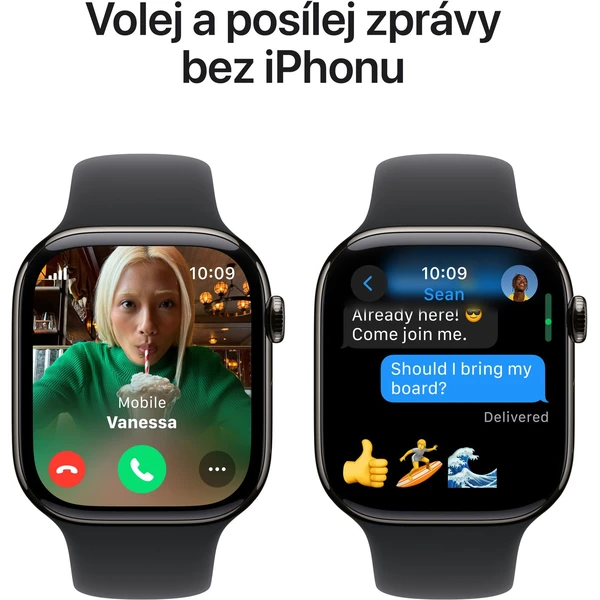 Apple Watch Series 10 Cellular 46mm Bridlicovo šedý titán s čiernym športovým remienkom M/L (Ďalšia) - Inteligentné hodinky - Obrázok BQQ7000K01