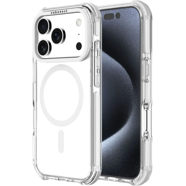 Cubenest MagPro Strong Guard MagSafe kryt iPhone 17 Pro biely - Puzdra - Hlavný obrázok