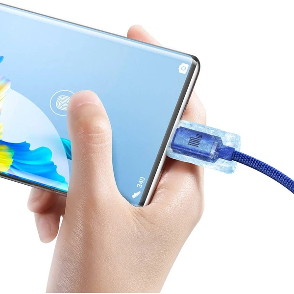 Baseus CAJY000503 Crystal Shine Series Dátový Kábel USB - USB-C 100W 2m Blue - Káble - Obrázok BRRL100501
