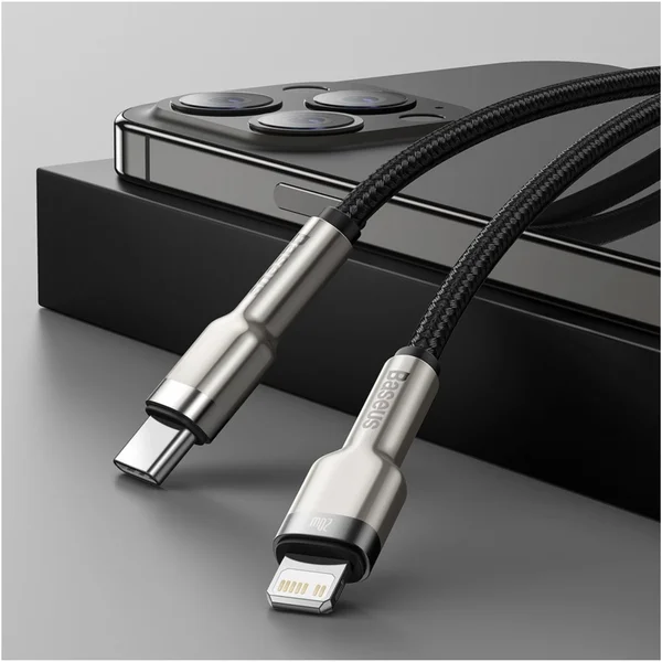 Baseus Cafule USB-C/Lightning napájací kábel 20W 1m čierny - Káble a redukcie - Obrázok BSKGF00101