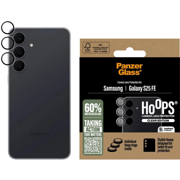 PanzerGlass® Hoops® ochranné krúžky Samsung Galaxy S25 FE číre - Ochranné fólie a sklo - Obrázok BTQI000K01