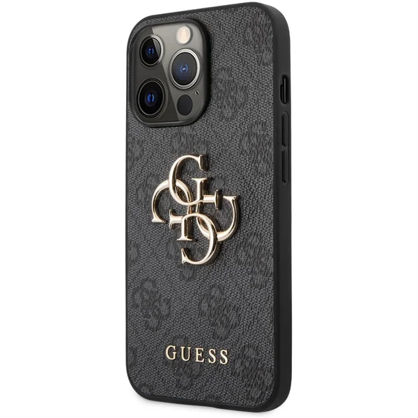 Guess PU 4G Metal Logo Case iPhone 13 Pro sivý - Puzdra - Hlavný obrázok