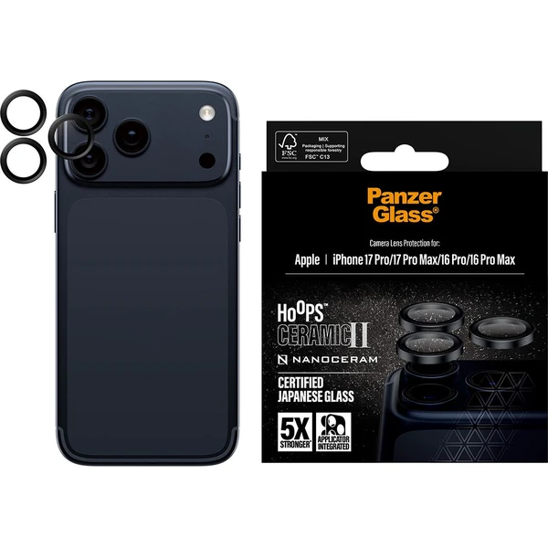PanzerGlass® Hoops Ceramic II sklá iPhone 17 Pro/16 Pro/15 Pro/17 Pro Max/16 Pro Max/15 Pro Max - Ochranné fólie a sklo - Obrázok BUEH000K01