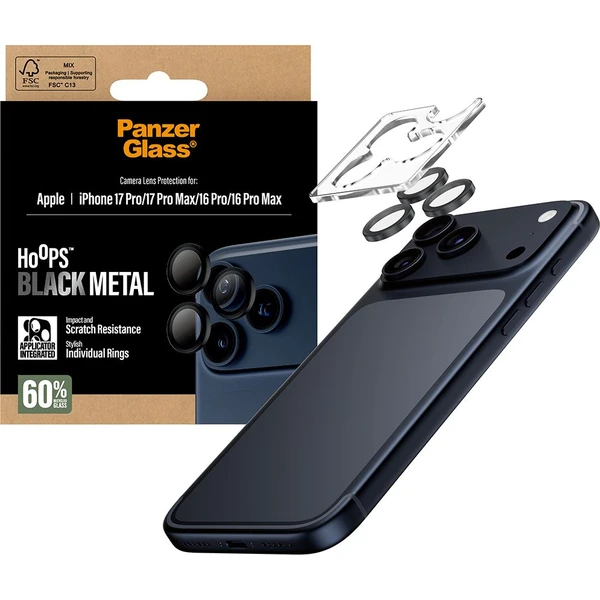 PanzerGlass® Hoops skla Apple iPhone 17 Pro/16 Pro/15 Pro/17 Pro Max/16 Pro Max/15 Pro Max čierne - Ochranné fólie a sklo - Obrázok BWEH000K01