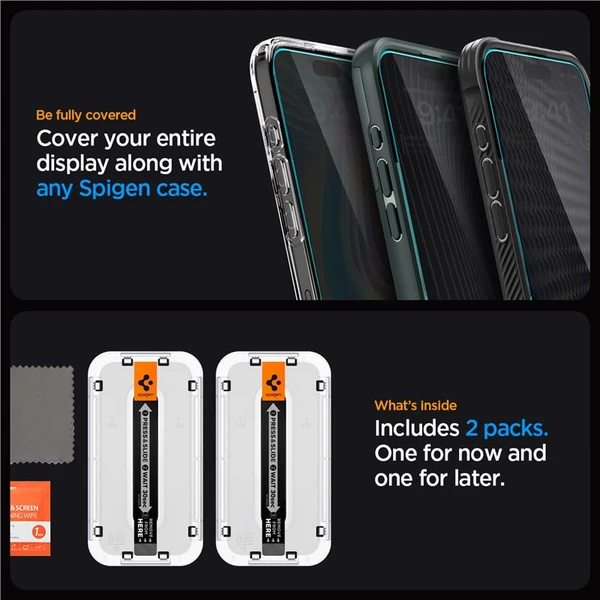 Spigen Glass tR EZ Fit Privacy 2 Pack tvrdené sklo iPhone 15 Pro Max číre - Ochranné fólie a sklo - Obrázok BYY8000601