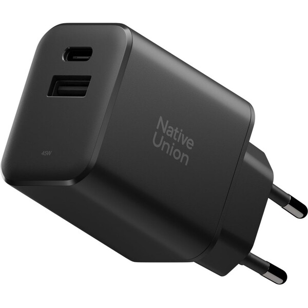 Native Union Fast GaN nabíjačka (PD) 45W, USB-C/USB-A, čierna