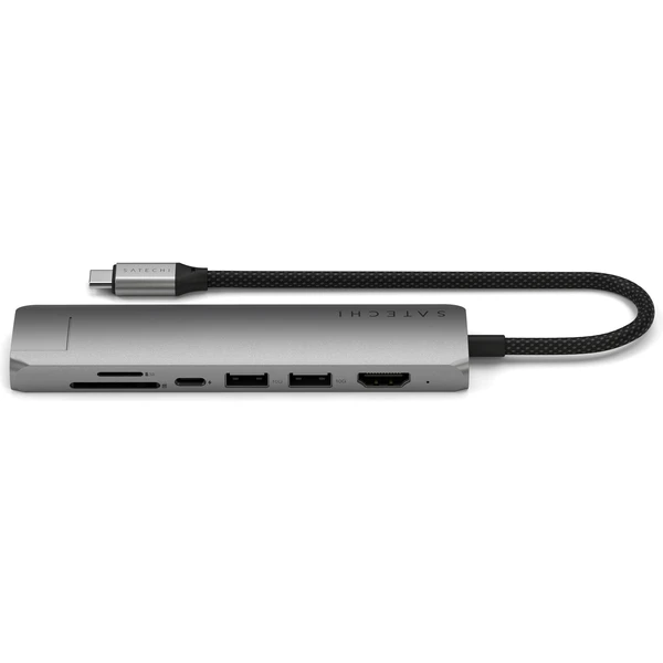 Satechi 7v1 USB-C Slim viacportový adaptér s Ethernetom vesmírne šedý - USB huby - Obrázok C0OC000J01