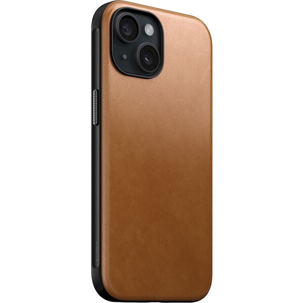 Nomad Modern Leather MagSafe kryt iPhone 15 english tan