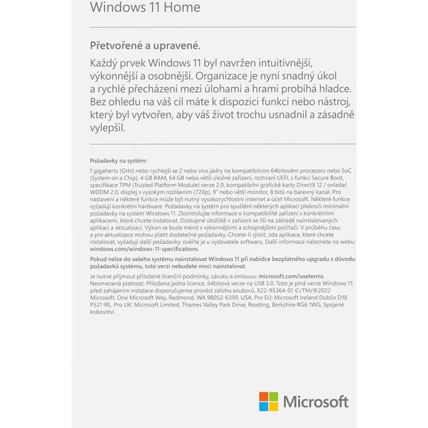 Microsoft Windows 11 Home 64-bit SK OEM DVD licencie - Softvér - Obrázok C0VA100501