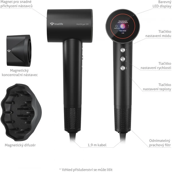 TrueLife HairDryer D9 sušič vlasov čierny - Fény na vlasy - Obrázok C0Y9000O01