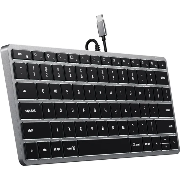 Satechi Slim W1 USB-C klávesnica US vesmírne šedá - Klávesnice - Obrázok C1BT000501