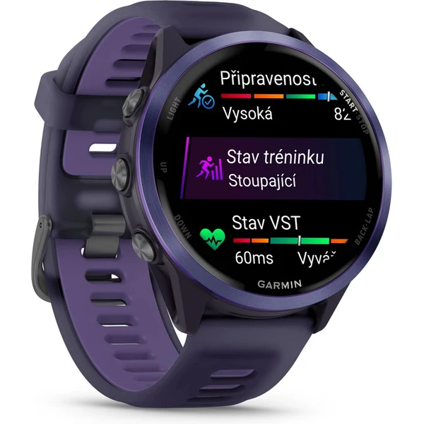 Garmin Forerunner 570 47 mm fialová hliníková luneta s fialovo-indigovým polopriehľadným remienkom - Inteligentné hodinky - Obrázok C1LG000J01