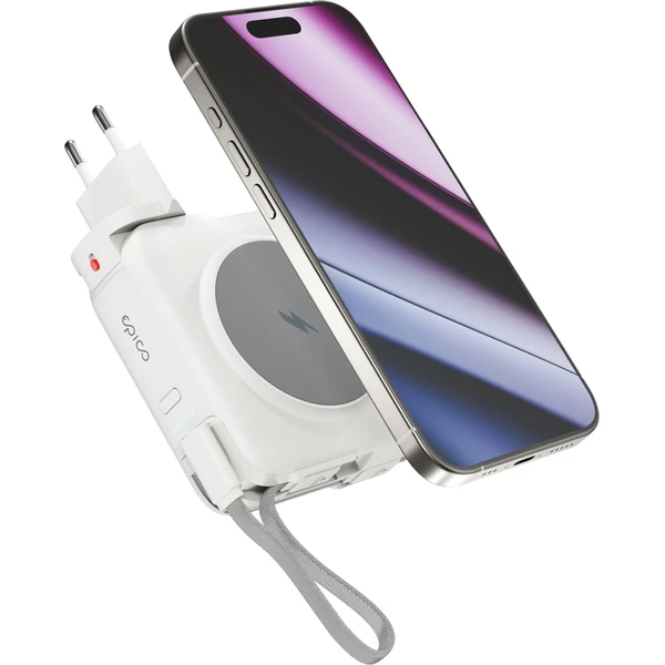 Epico UltraPack 3in1 10000mAh Mag+ cestovná powerbanka a sieťový adaptér biela - Powerbanky - Obrázok C1OI000K01