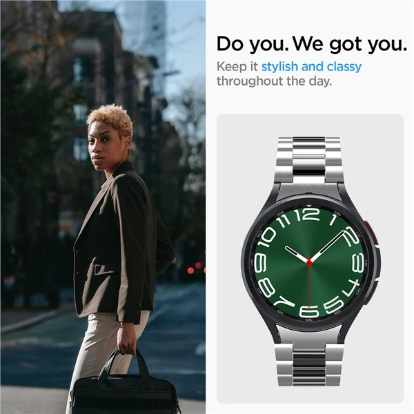 Spigen Modern Fit 316L Band remienok Samsung Galaxy Watch6 Classic 47mm strieborný - Remienky - Obrázok C1W3000N01