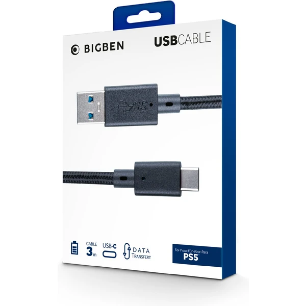 Bigben USB-C nabíjací kábel pre PS5 3m - Káble - Obrázok C20A000601