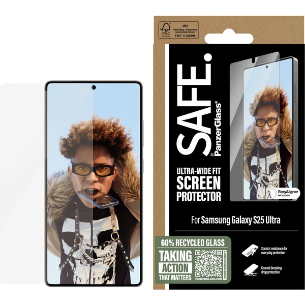 PanzerGlass® SAFE Ultra-Wide Fit sklo Samsung Galaxy S25 Ultra s inštalačným rámčekom - Ochranné fólie a sklo - Obrázok C2FC000J01