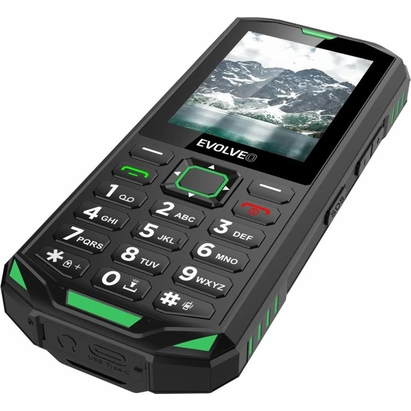 EVOLVEO StrongPhone X5 vodotesný odolný Dual SIM telefón čierno-zelený - Mobilné telefóny - Obrázok C33F000P01