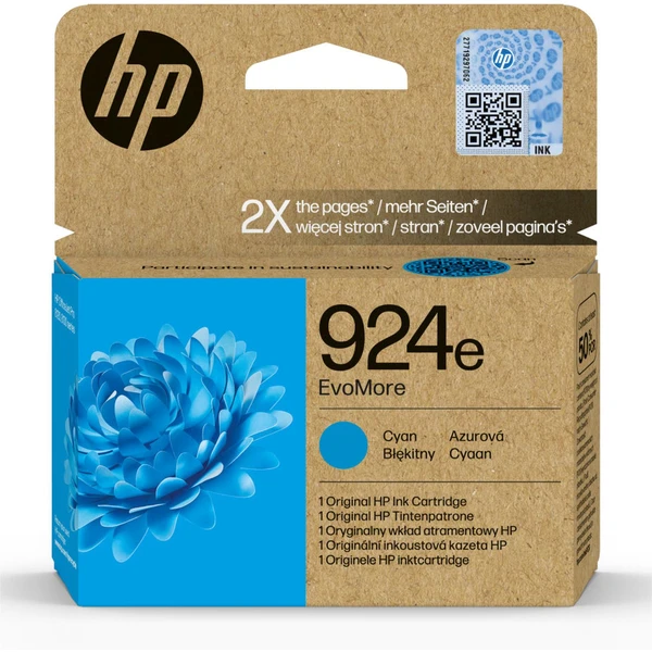 HP 4K0U7NE č. 924e Tyrkysová originálna - Cartridge - Hlavný obrázok
