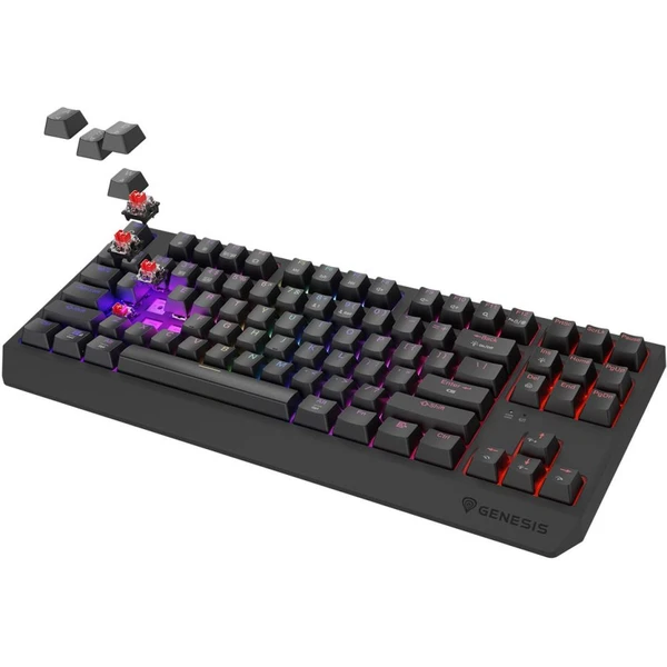 Genesis THOR 230 TKL RGB bezdrôtová mechanická klávesnica čierna Outemu Red - Klávesnice - Obrázok C4I5000O01
