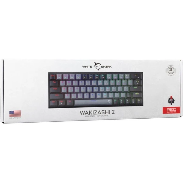 White Shark WAKIZASHI 2 herná mechanická klávesnica (US) šedočierna - Klávesnice - Obrázok C4MD000J01