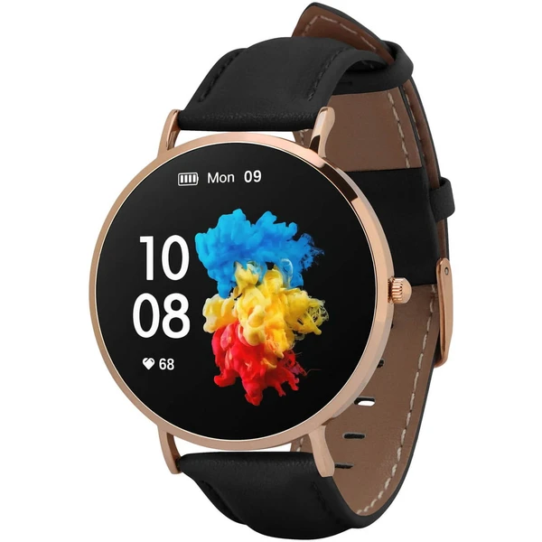 Garett Smartwatch Verona zlatá, čierna koža - Inteligentné hodinky - Hlavný obrázok
