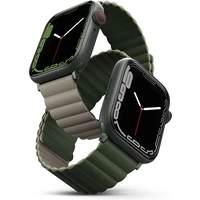 UNIQ Revix obojstranný remienok pre Apple Watch 42/41/40/38mm Pine (zelený/šedý) - Remienky