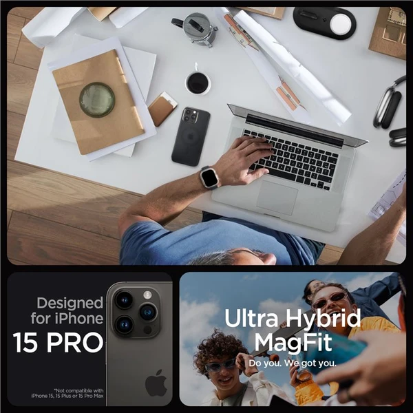 Spigen Ultra Hybrid MagFit kryt iPhone 15 Pro čierny - Puzdra - Obrázok C4V8000601
