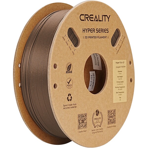 Creality Hyper PLA-CF filament 1,75 mm 1 kg šedožltá