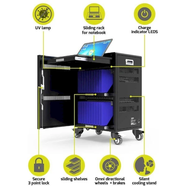 Port Connect 20 tabletov + 1 notebook nabíjacie úložisko čierny - Nabíjačky - Obrázok C5T9000K01