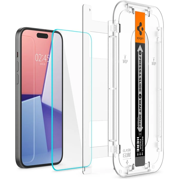 Spigen Glass tR EZ Fit 2 Pack tvrdené sklo iPhone 16 Plus/15 Plus číre - Ochranné fólie a sklo - Obrázok C5V8000601
