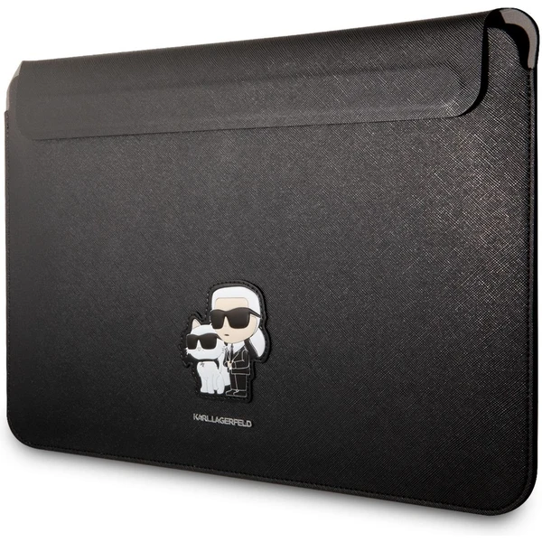 Karl Lagerfeld Saffiano Karl a Choupette NFT obal na počítač 13/14" čierny - Puzdra - Obrázok C652000601