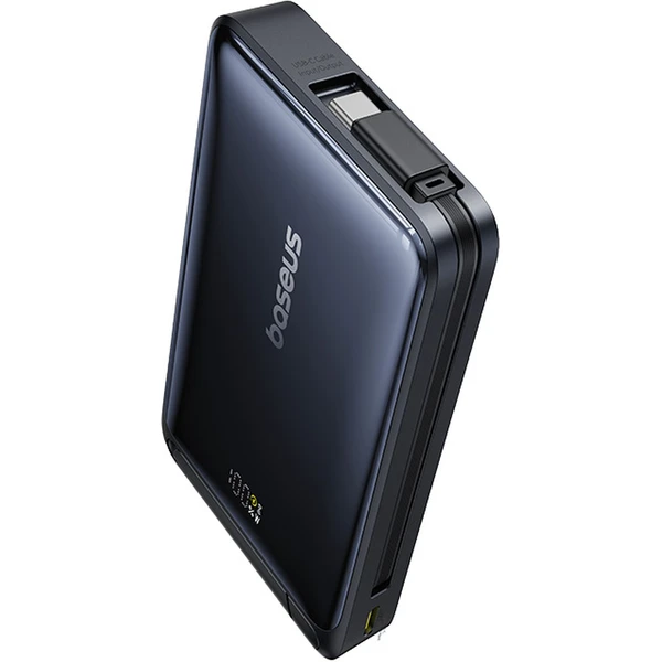 Powerbanka Baseus Nomos Qi2 10000mAh 45W s káblom USB-C čierna - Powerbanky - Obrázok C7AE000N01