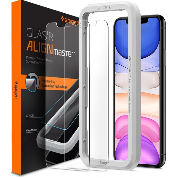 E-shop Spigen 2D tvrdené sklo Align Glas.tR Apple iPhone 11/XR (2 ks)