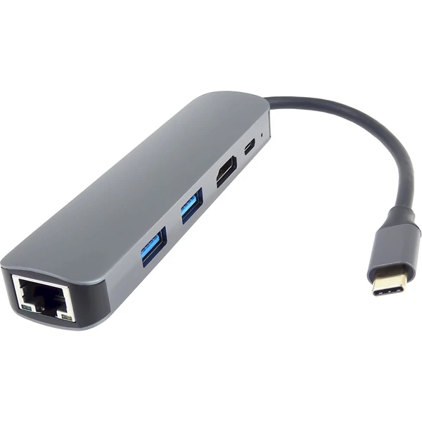 PremiumCord USB-C na HDMI + 2x USB3.2 + PD 100W + RJ45 10/100/1000Mbps adaptér - Dokovacie stanice - Hlavný obrázok