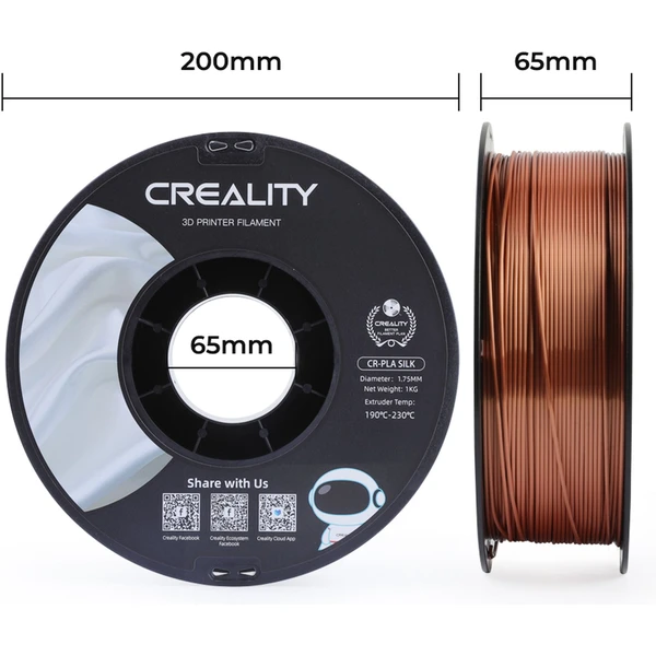 Creality CR-Silk filament 1,75 mm 1 kg medená - Filamenty pre 3D tlačiarne - Obrázok C8WA000L01