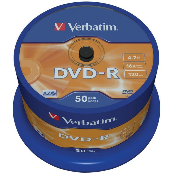 E-shop VERBATIM DVD-R(50 ks)Spindle/General Retail/16x/4.7GB