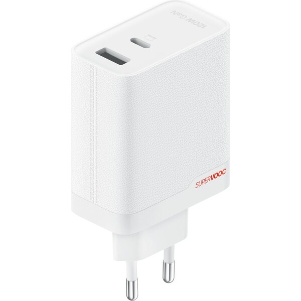 OnePlus SUPERVOOC 120W nabíjačka s USB-C a USB-A, PD, QC a PPS biela