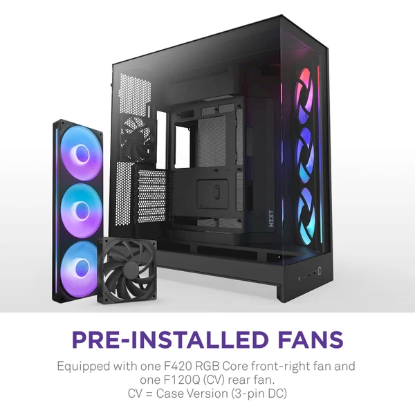 NZXT H9 Flow RGB čierna - Počítačové skrine - Obrázok CA7K000K01