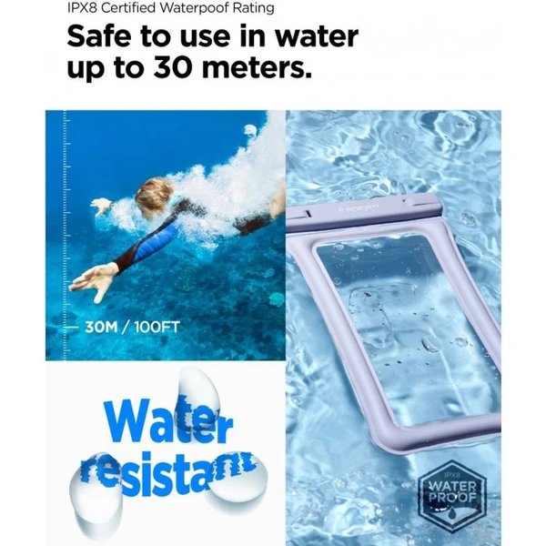 Spigen Aqua Shield Floating vodeodolné púzdro A610 2 Pack fialové - Puzdra - Obrázok CAF3000701
