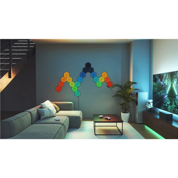 Nanoleaf Shapes v limitovanej edícii Black Hexagons Starter Kit 9 Panels - Inteligentné osvetlenie - Obrázok CAQ2000J01