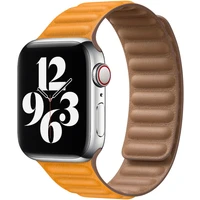 Apple Watch kožený ťah 40/38mm S/M nechtíkovo oranžový - Remienky