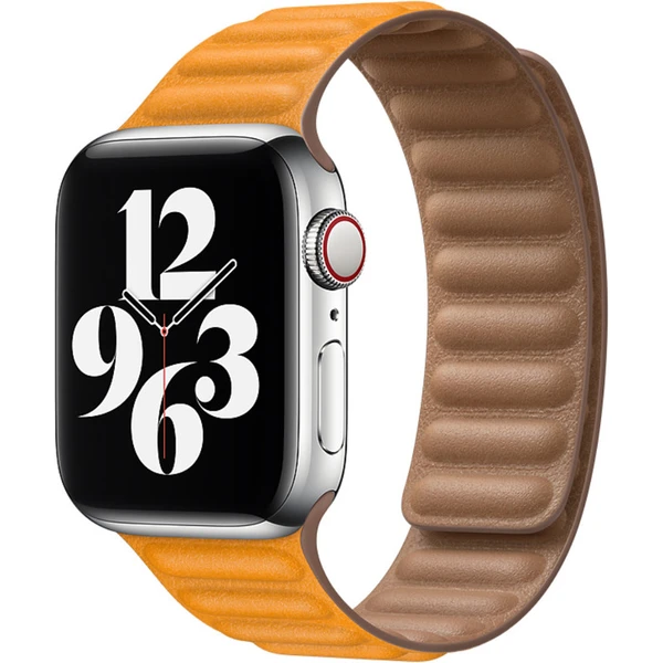 Apple Watch kožený ťah 40/38mm S/M nechtíkovo oranžový - Remienky - Hlavný obrázok