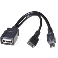 PremiumCord USB-A/2x MicroUSB-B redukcia 0,14m čierna OTG - Káble a redukcie