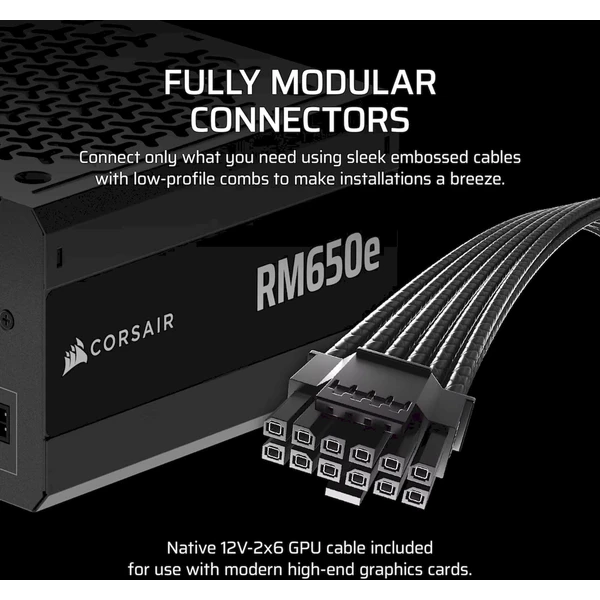 Corsair RM650e čierny - Zdroje - Obrázok CCRK000K01