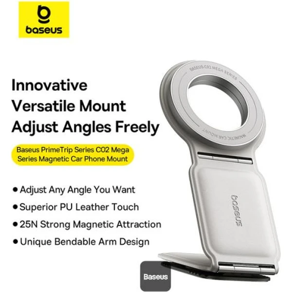 Baseus PrimeTrip C02 magnetický držiak do auta na palubnú dosku sivý - Držiaky - Obrázok CD9R000K01