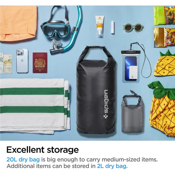 Spigen Aqua Shield WaterProof Dry Bag 20L + 2L A630 čierny - Puzdra - Obrázok CDA4000601