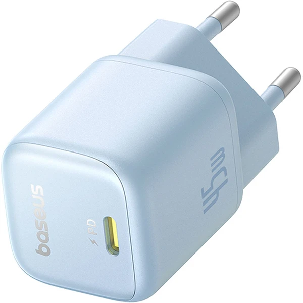 Rýchlonabíjačka do siete Baseus PicoGo GaN 45W USB-C PD modá - Nabíjačky - Obrázok CEGE000L01